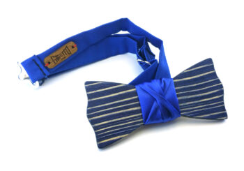 papillon legno striato blu Gigetto