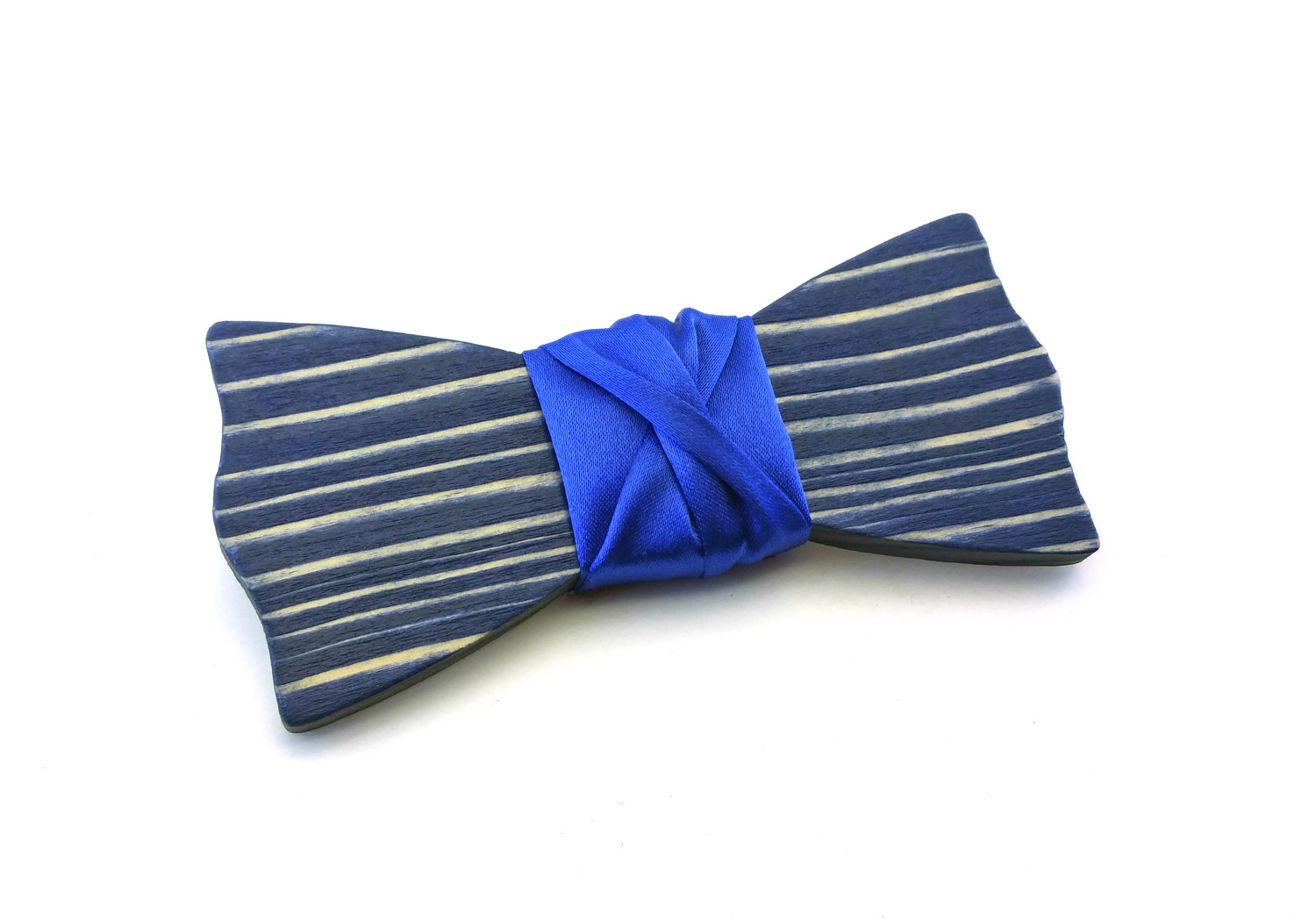 papillon legno striato blu Gigetto