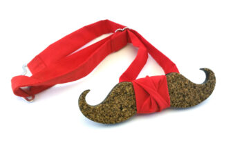 papillon legno sughero baffo rosso
