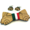 papillon legno 500 automobile gemelli tricolore italia Gigetto