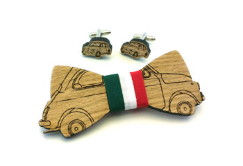 papillon legno 500 automobile gemelli tricolore italia Gigetto