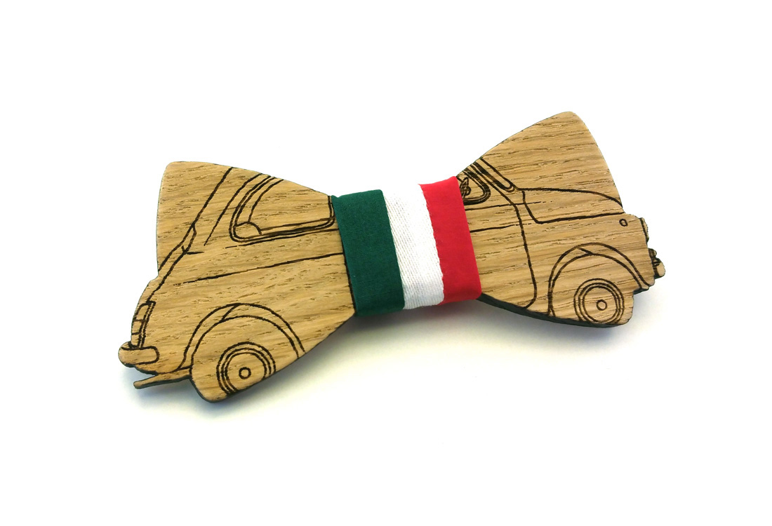 papillon legno 500 automobile tricolore italia Gigetto