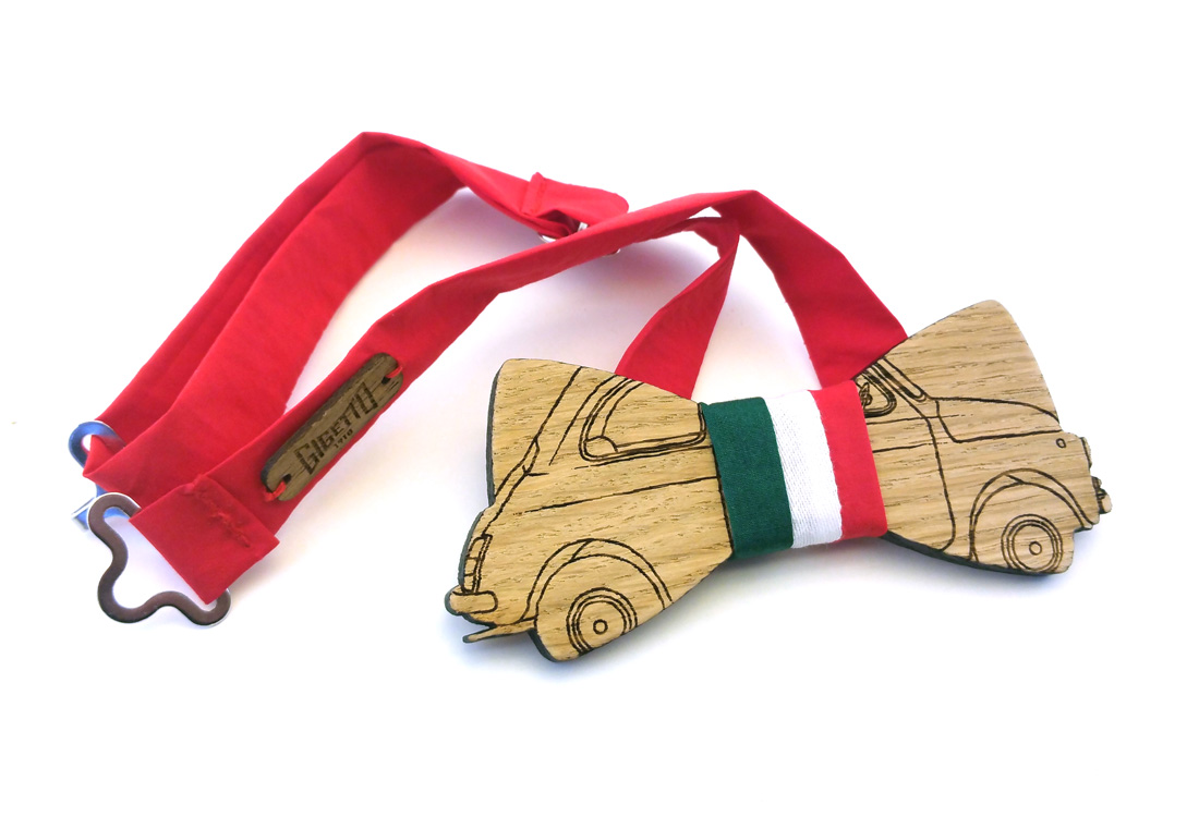 papillon legno 500 automobile tricolore italia Gigetto