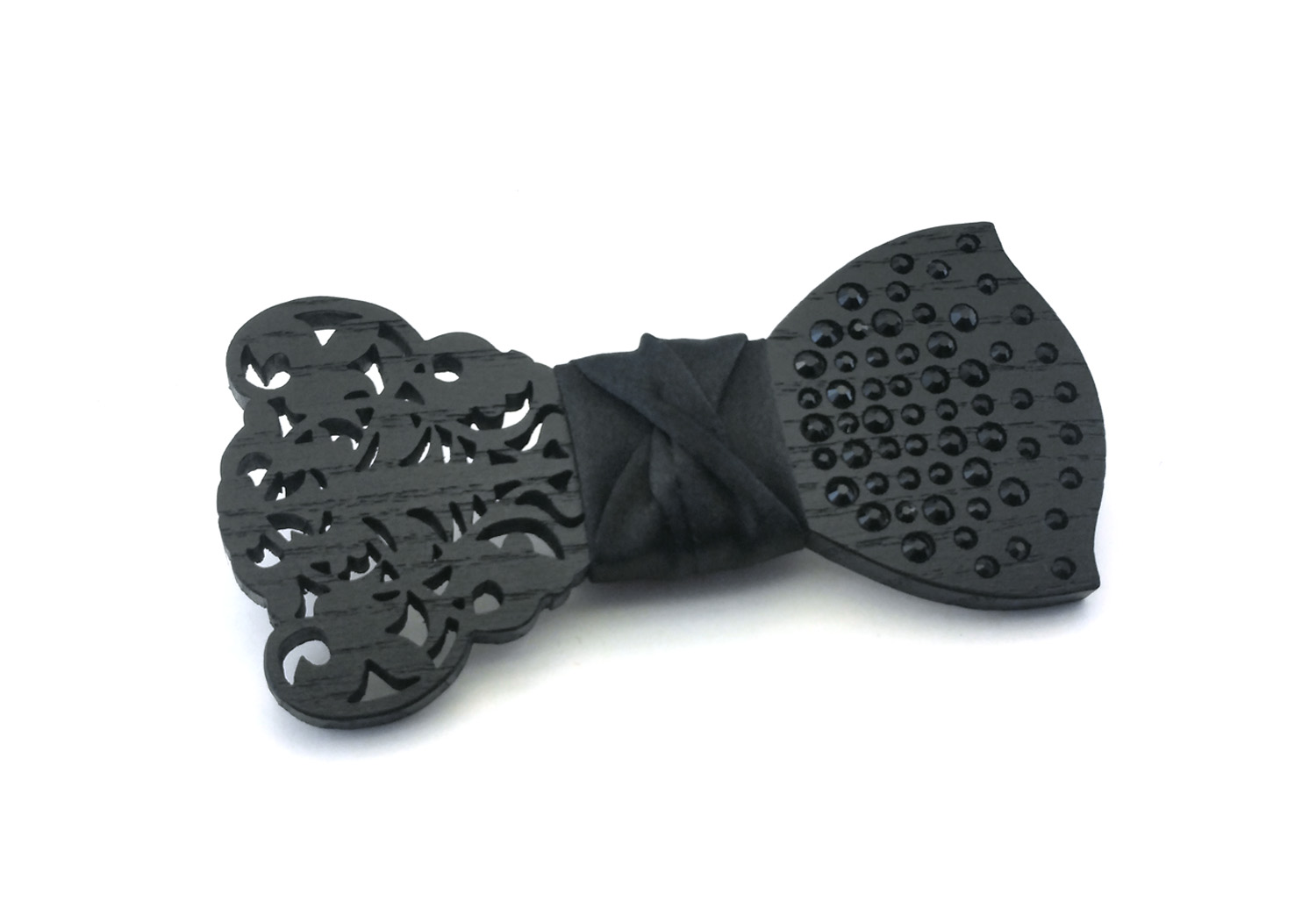 papillon legno strass barocco nero Gigetto