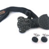 papillon legno strass barocco nero gemelli Gigetto