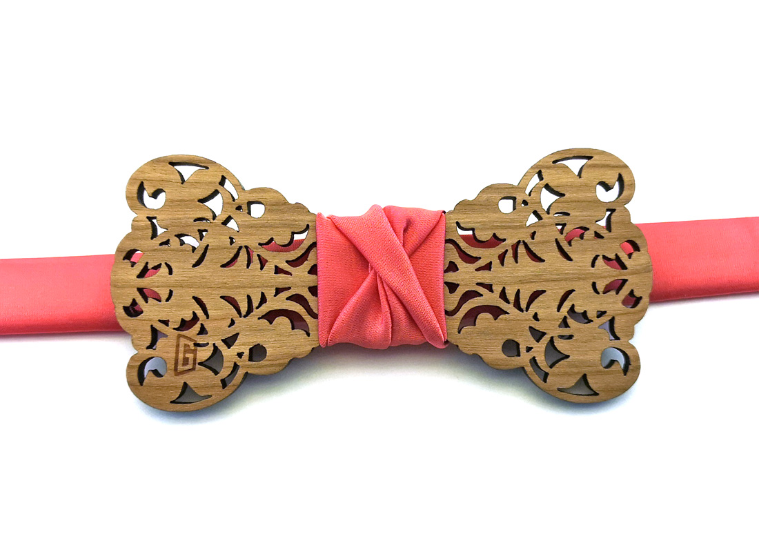 papillon legno Gigetto barocco living coral salmone