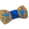 papillon legno Gigetto dipinto a mano blu fiori Oscar