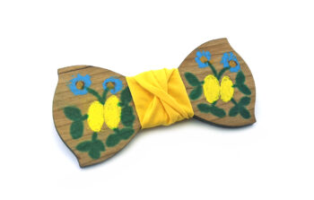 papillon legno Gigetto dipinto a mano giallo fiori Oscar