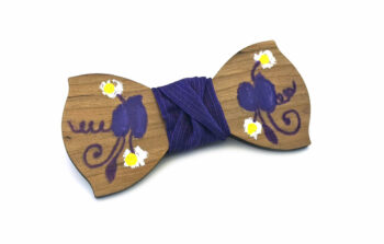 papillon legno Gigetto dipinto a mano viola fiori Oscar