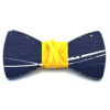 papillon legno Gigetto farfallino action painting blu bianco giallo