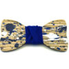 papillon legno Gigetto farfallino action painting blu bianco