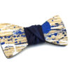 papillon legno Gigetto farfallino action painting blu notte bianco