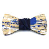 papillon legno Gigetto farfallino action painting blu notte bianco