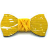 papillon legno Gigetto farfallino schizzi vernice giallo bianco