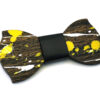 papillon legno Gigetto farfallino action painting giallo nero bianco
