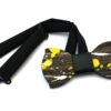 papillon legno Gigetto farfallino action painting giallo nero bianco