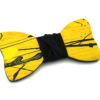 papillon legno Gigetto farfallino action painting giallo nero