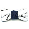 papillon legno Gigetto farfallino action painting nero bianco jeans