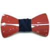 papillon legno Gigetto farfallino schizzi vernice rosso bianco