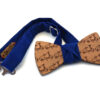 papillon legno Gigetto farfallino ciliegio vespette blu cotone