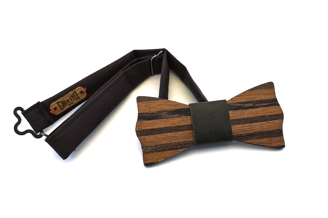 papillon legno Gigetto farfallino dandy marrone scuro