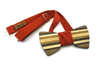papillon legno Gigetto farfallino dandy ruggine cotone