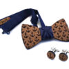 papillon legno Gigetto farfallino mogano ancore raso gemelli fazzoletto
