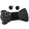 papillon legno gemelli Gigetto farfallino nero barocco elegante cerimonia