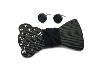 papillon legno gemelli Gigetto farfallino nero barocco elegante cerimonia