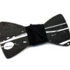 papillon legno Gigetto farfallino action painting nero bianco
