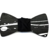 papillon legno Gigetto farfallino action painting nero bianco