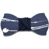papillon legno Gigetto farfallino schizzi vernice blu bianco raso