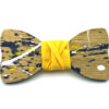 papillon legno Gigetto farfallino schizzi colore giallo bianco blu