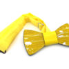 papillon legno Gigetto farfallino schizzi vernice giallo bianco