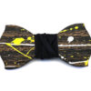 papillon legno Gigetto farfallino action painting giallo nero bianco
