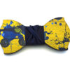 papillon legno Gigetto farfallino schizzi vernice giallo blu