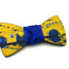 papillon legno Gigetto farfallino schizzi vernice giallo blu