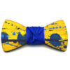papillon legno Gigetto farfallino schizzi vernice giallo blu