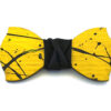 papillon legno Gigetto farfallino action painting giallo nero