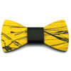papillon legno Gigetto farfallino action painting giallo nero