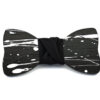 papillon legno Gigetto farfallino action painting nero bianco