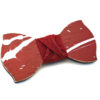 papillon legno Gigetto farfallino schizzi vernice rosso bianco