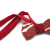 papillon legno Gigetto farfallino schizzi vernice rosso bianco