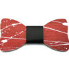 papillon legno Gigetto farfallino schizzi vernice rosso bianco