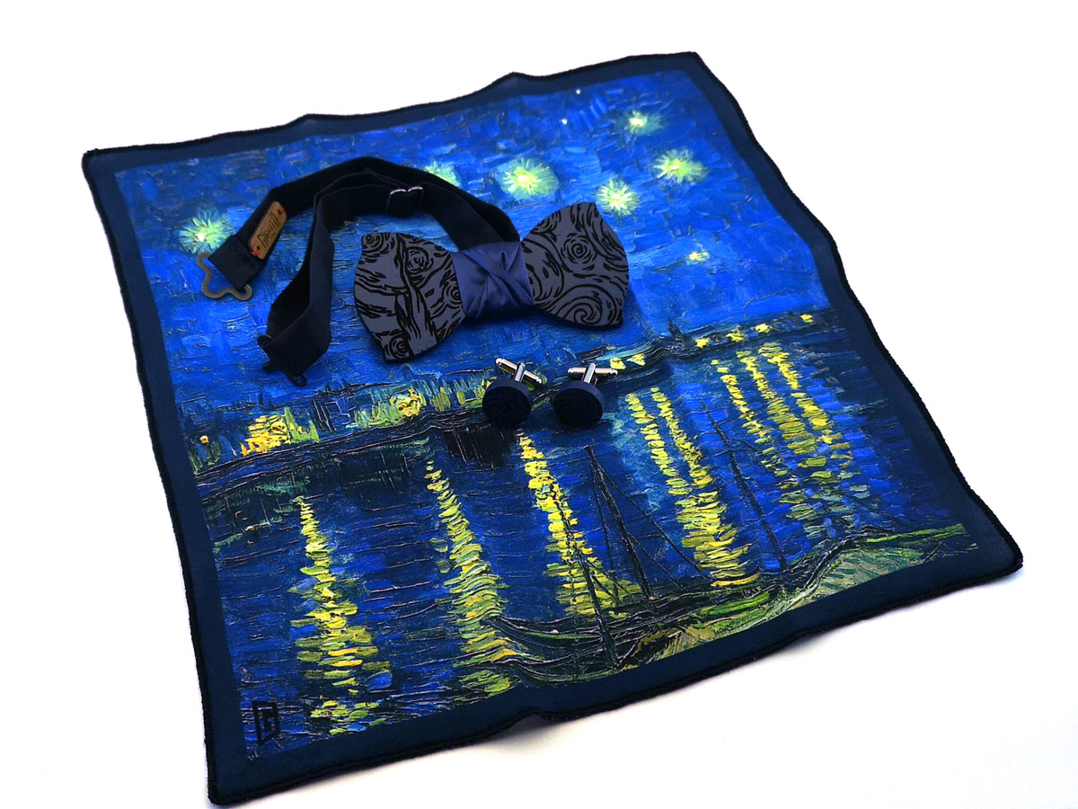 papillon legno Gigetto farfallino van gogh fazzoletto gemelli