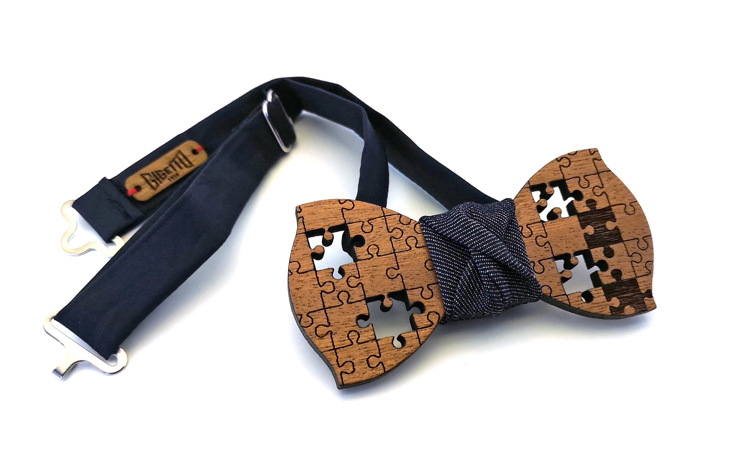 papillon legno Gigetto puzzle mogano jeans