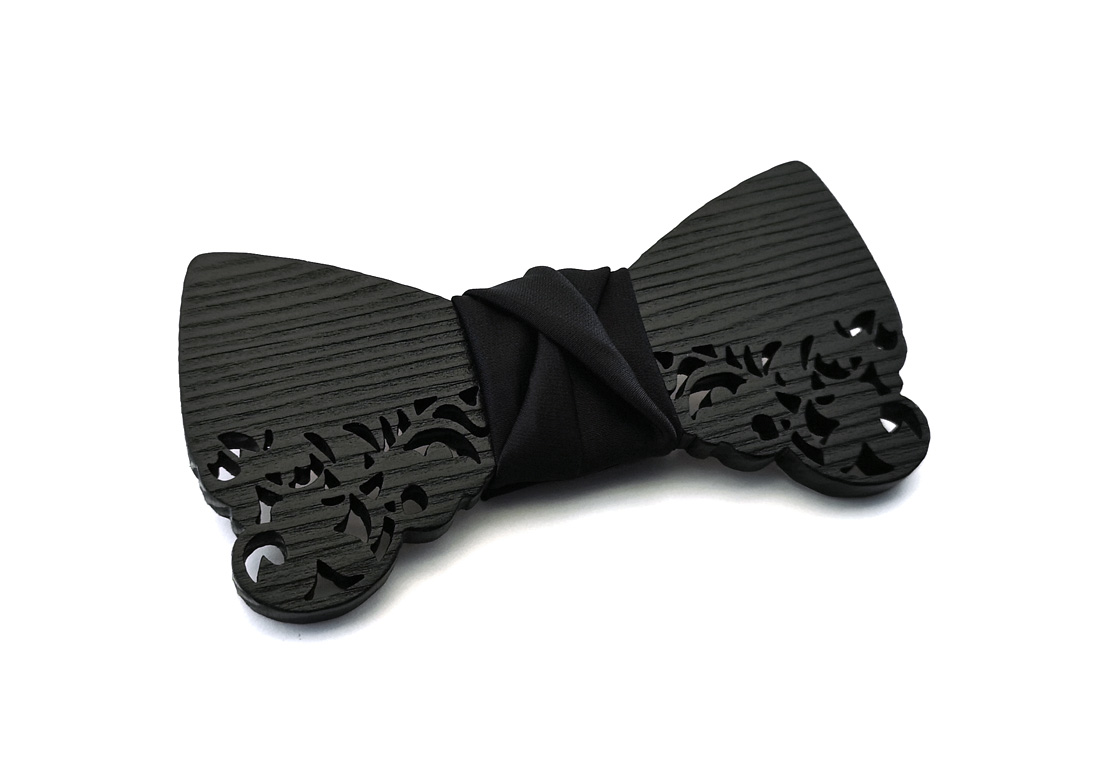 papillon legno barocco nero Gigetto cotone