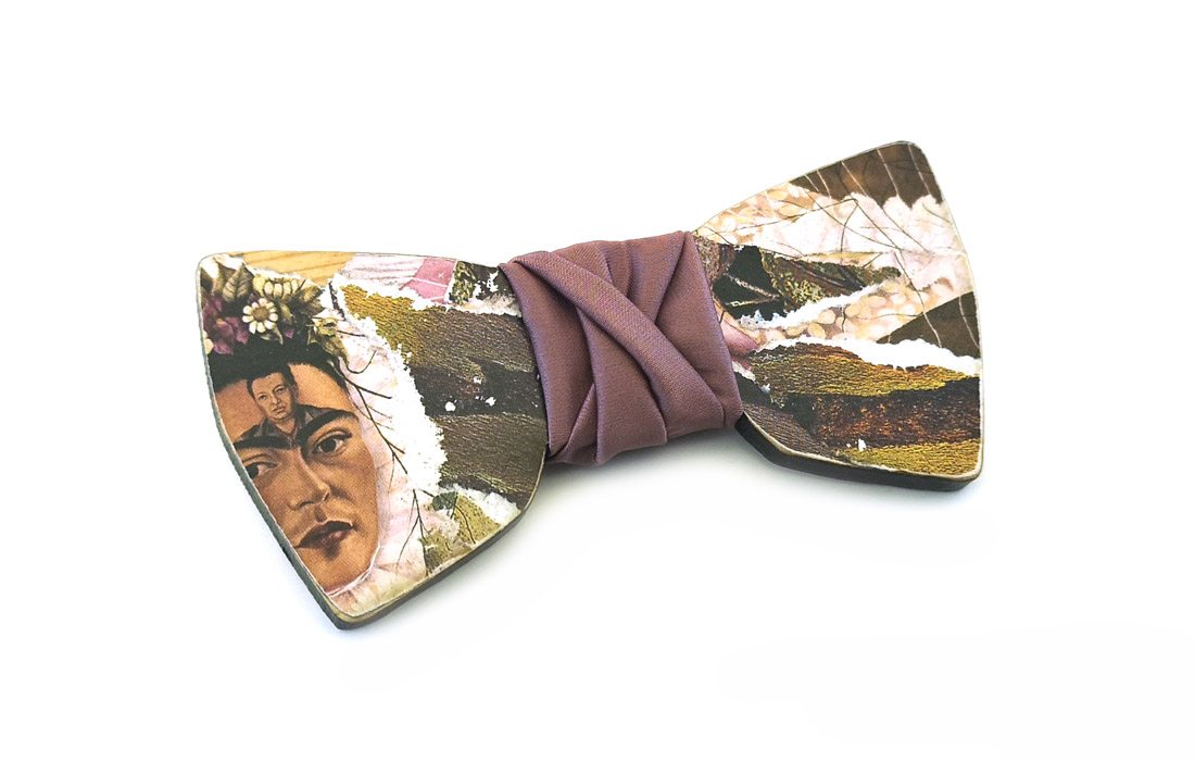 papillon legno frida kahlo collage arte gigetto farfallino glicine