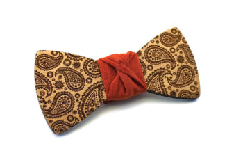 papillon legno paisley Gigetto cachi arancione