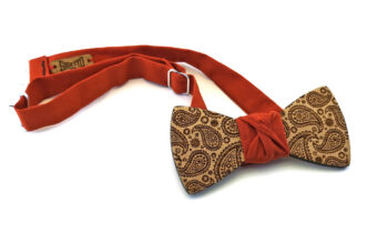 papillon legno paisley Gigetto cachi arancione